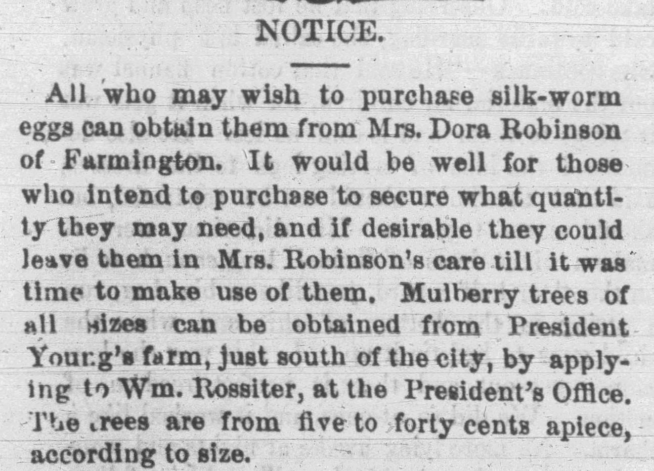 An advertisement by from the 1878-03-01 issue of the Woman's Exponent